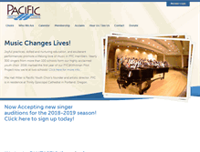 Tablet Screenshot of pacificyouthchoir.org